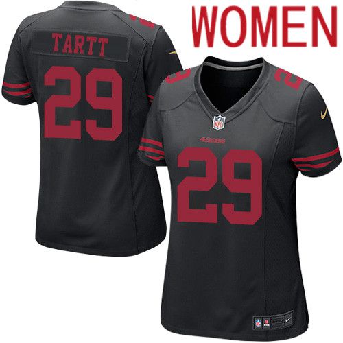 Women San Francisco 49ers #29 Jaquiski Tartt Nike Black Game Player NFL Jersey->women nfl jersey->Women Jersey